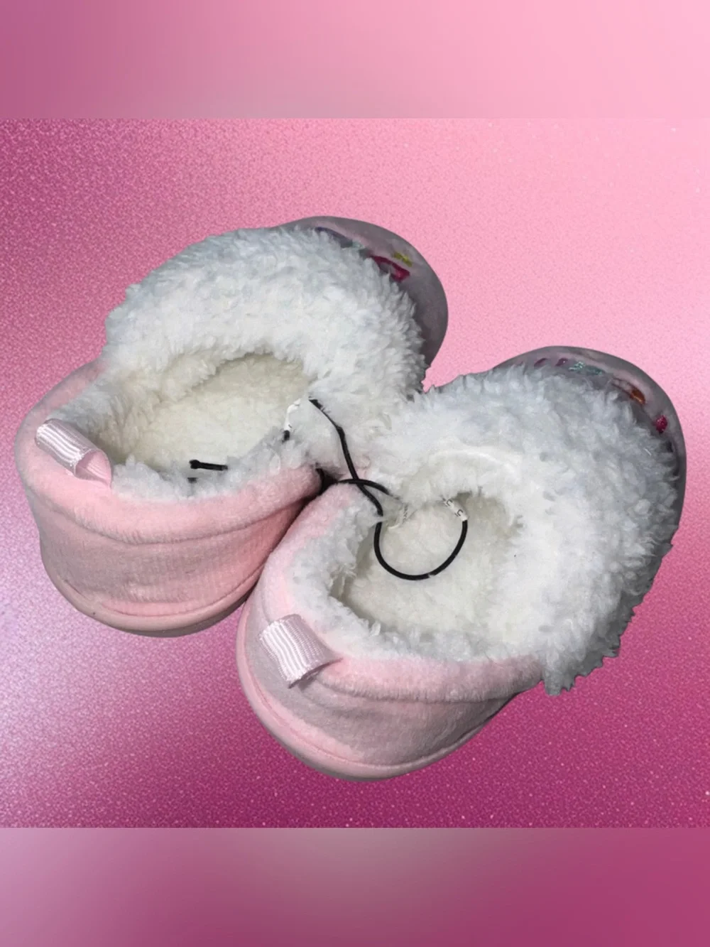 Pink 'Dream Big' Plush Baby/Toddler Booties Slippers